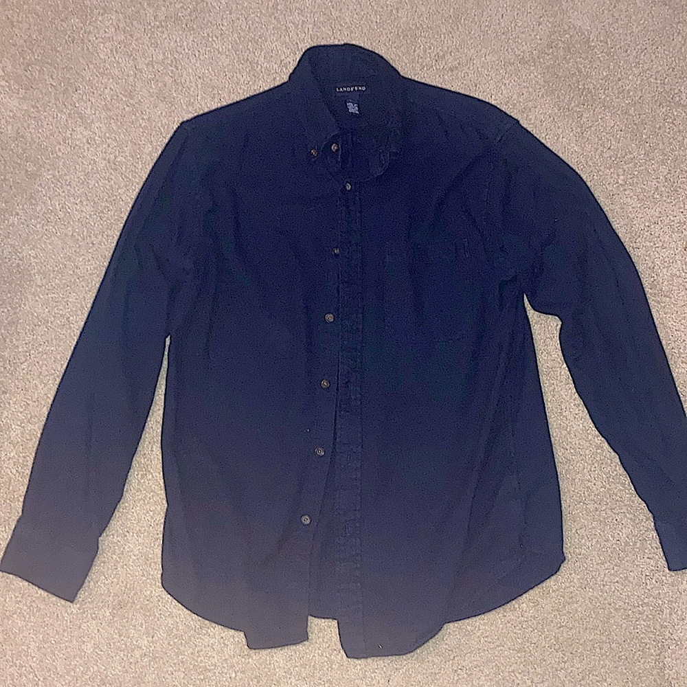 Lands’ End Navy Flannel